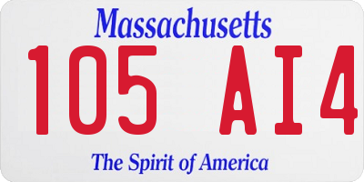 MA license plate 105AI4