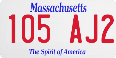 MA license plate 105AJ2