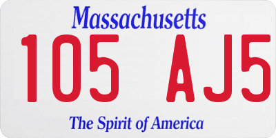 MA license plate 105AJ5