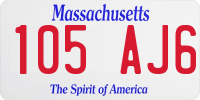 MA license plate 105AJ6