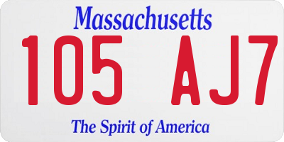 MA license plate 105AJ7