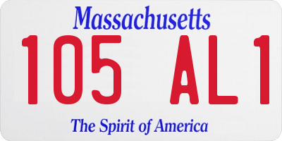 MA license plate 105AL1