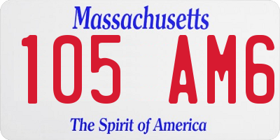 MA license plate 105AM6
