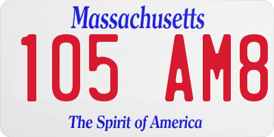 MA license plate 105AM8