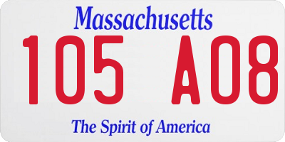 MA license plate 105AO8