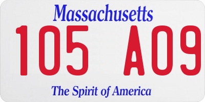 MA license plate 105AO9