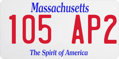 MA license plate 105AP2