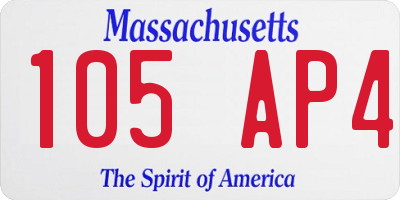 MA license plate 105AP4