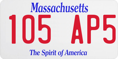 MA license plate 105AP5