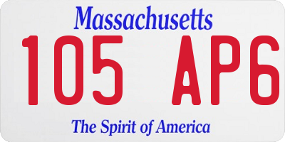 MA license plate 105AP6