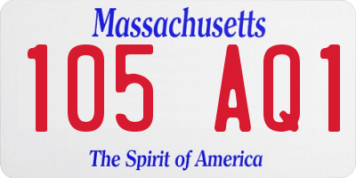 MA license plate 105AQ1