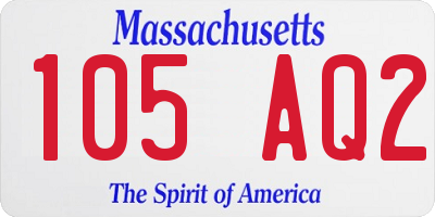 MA license plate 105AQ2