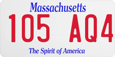 MA license plate 105AQ4