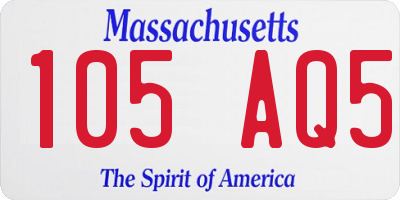 MA license plate 105AQ5