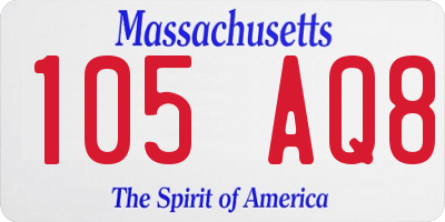 MA license plate 105AQ8