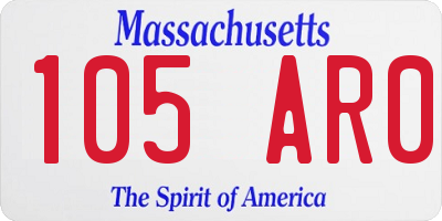 MA license plate 105AR0