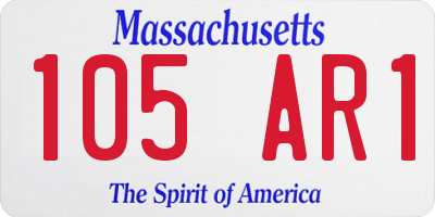 MA license plate 105AR1