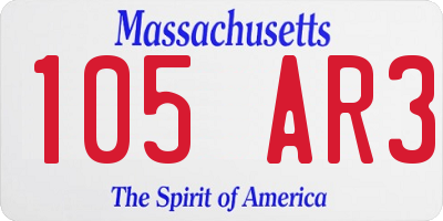 MA license plate 105AR3
