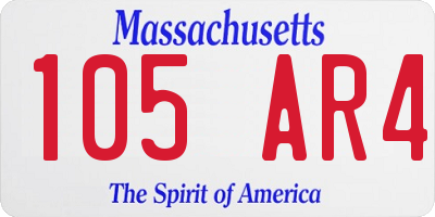 MA license plate 105AR4