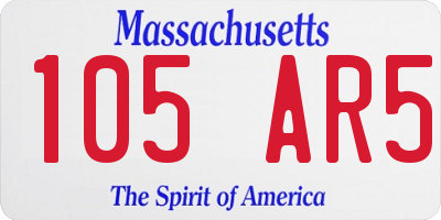 MA license plate 105AR5