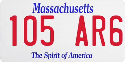 MA license plate 105AR6
