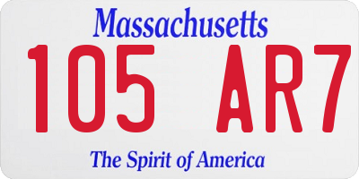 MA license plate 105AR7