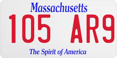 MA license plate 105AR9