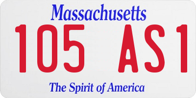 MA license plate 105AS1
