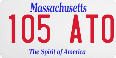 MA license plate 105AT0
