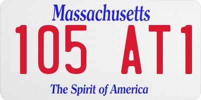 MA license plate 105AT1