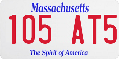 MA license plate 105AT5
