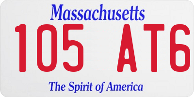 MA license plate 105AT6