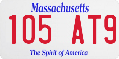 MA license plate 105AT9