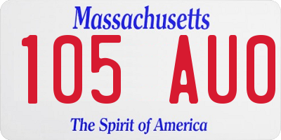 MA license plate 105AU0