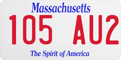 MA license plate 105AU2