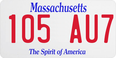 MA license plate 105AU7