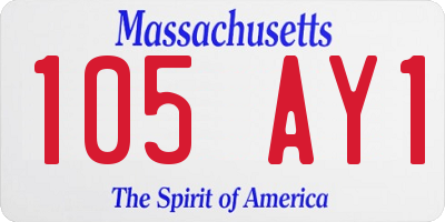 MA license plate 105AY1
