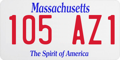 MA license plate 105AZ1