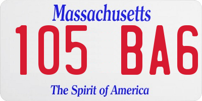 MA license plate 105BA6