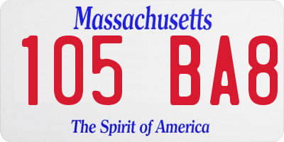 MA license plate 105BA8