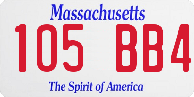 MA license plate 105BB4