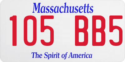 MA license plate 105BB5