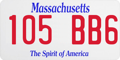 MA license plate 105BB6