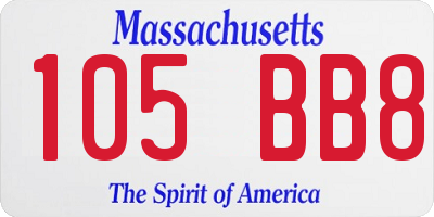 MA license plate 105BB8