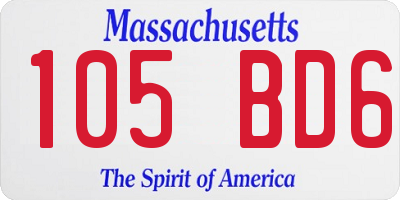 MA license plate 105BD6