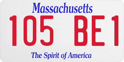 MA license plate 105BE1