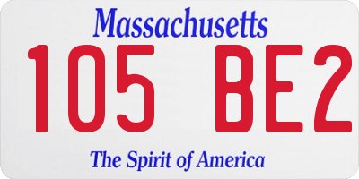 MA license plate 105BE2