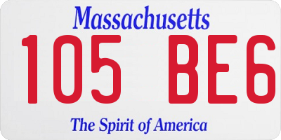 MA license plate 105BE6