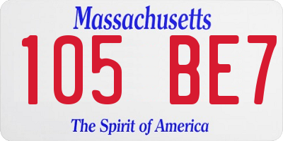 MA license plate 105BE7