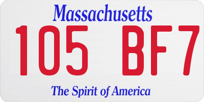 MA license plate 105BF7